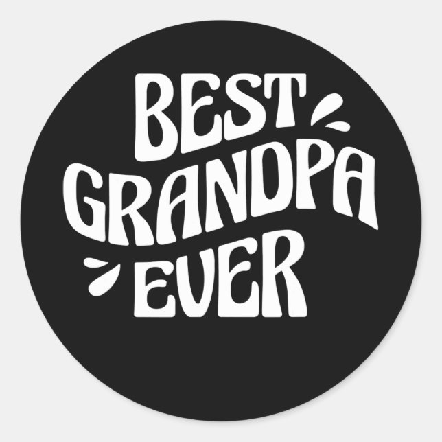 Beste Opa je Runder Aufkleber (Vorderseite)