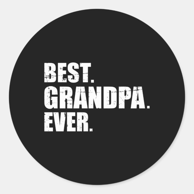 Beste Opa je Runder Aufkleber (Vorderseite)