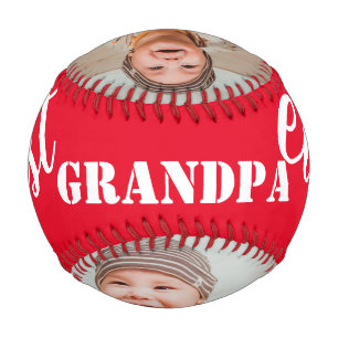 Beste Opa je rustikales Holz 3 Foto Collage Rot Baseball
