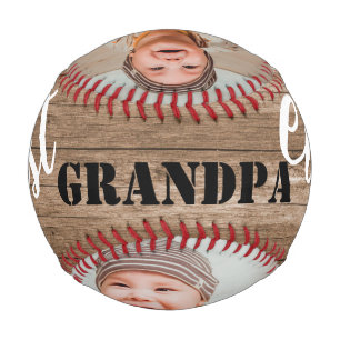 Beste Opa je Rustikales Holz 3 FotoCollage Baseball