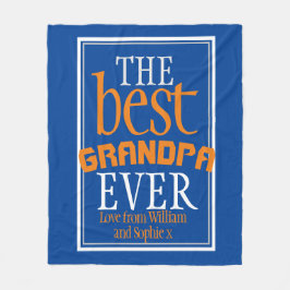 Beste Opa je Typografie Blue Fleece Blanka