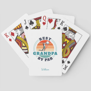 Beste Opa nach Par Custom Vaters Day Retro Spielkarten