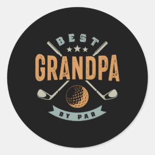 Beste Opa nach Par Golf Großartiger Golfsport Runder Aufkleber