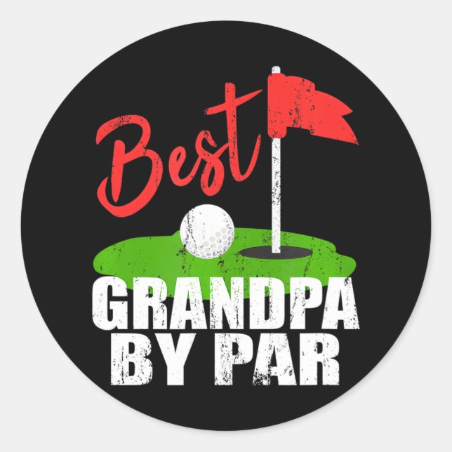 Beste Opa nach Par Golf Runder Aufkleber (Vorderseite)
