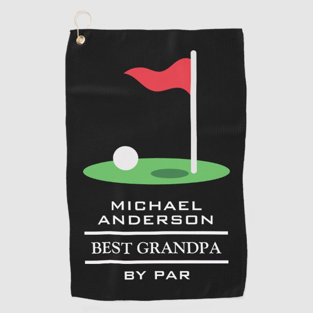 Beste Opa nach Par Individuelle Name Golfhandtuch (Vorderseite)