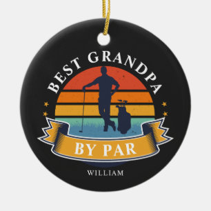 Beste Opa nach Par Personalisiert Retro Golfer Keramik Ornament