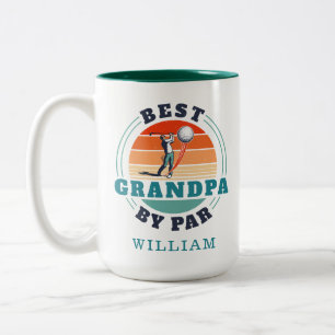 Beste Opa nach Par Retro Golfgeschenke Urlaub Zweifarbige Tasse