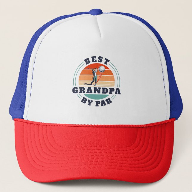 Beste Opa per Par Retro Ruhige Golfplätze Truckerkappe (Vorderseite)