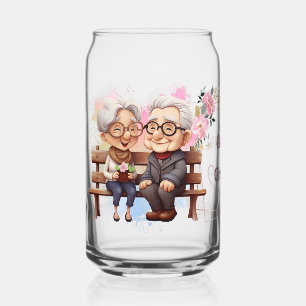 Beste Opa und Oma je auf der Bank Dosenglas