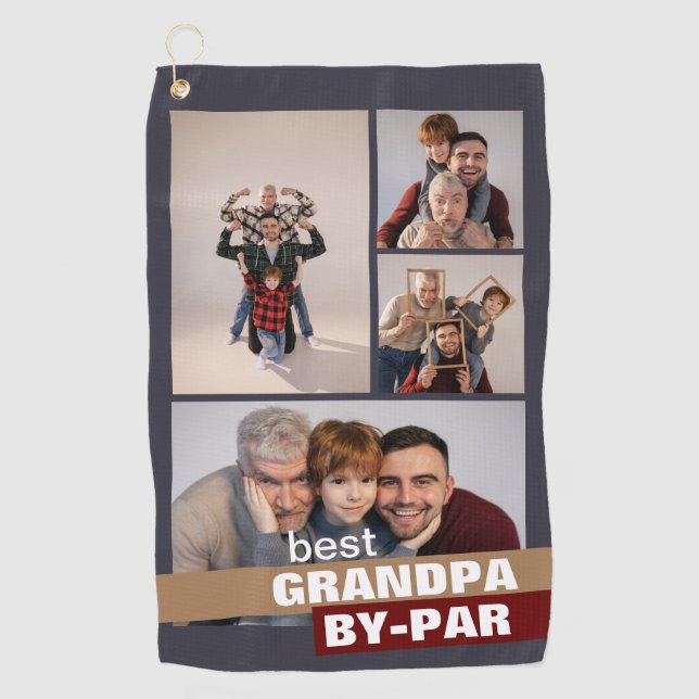 Beste Opa von Par 4 FotoCollage Golfhandtuch (Vorderseite)