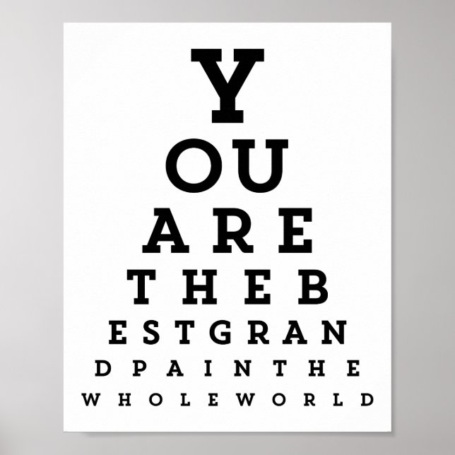 Beste Opfertypografie | Snellen Chart Poster (Vorne)