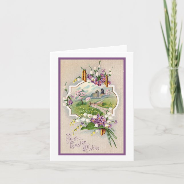 Beste Osterwünsche Vintag Feiertagskarte (Vorderseite)