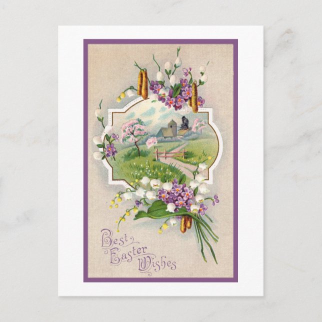 Beste Osterwünsche Vintag Feiertagspostkarte (Vorderseite)