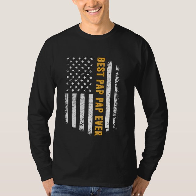 Beste Pap Pp je Shirt American Flag Vatertag (Vorderseite)