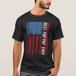 Beste Pap Pp je US Flag Grandpa Fathers Day Gesche T-Shirt