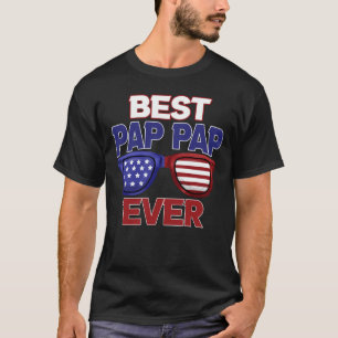 Beste Pap Pp je US Flag Grandpa Fathers Day Gesche T-Shirt