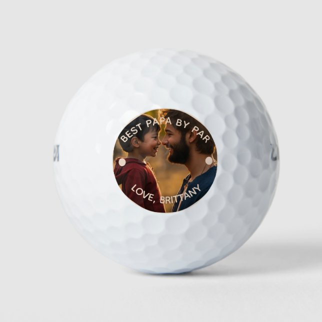 BESTE PAPA BY PAR Foto Personalisierte Golfplätze Golfball (Vorderseite)