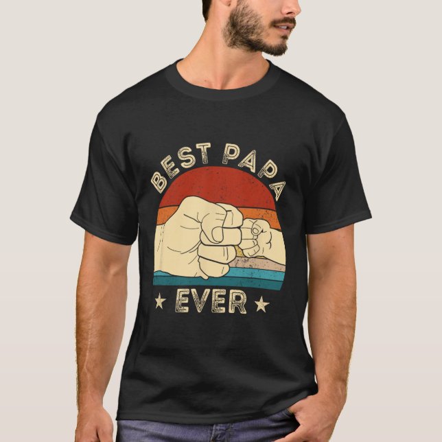 Beste Papa Ever Faustbrunnen Großartiger Großvater T-Shirt (Vorderseite)