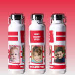 Beste Papa je 3 Fotos Liebe du weiß rot Trinkflasche<br><div class="desc">Ihre Kupfer Vakuum-Flasche isoliert. Geschenkidee. Ersetzen Sie die drei Fotos durch Ihre eigenen. Das beste Papa aller Zeiten. Wir haben dich Liebe. Rot und Weiß.</div>