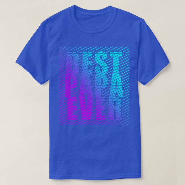 Beste Papa je Coole Typografie Blaues Purpur T-Shirt (Design vorne)