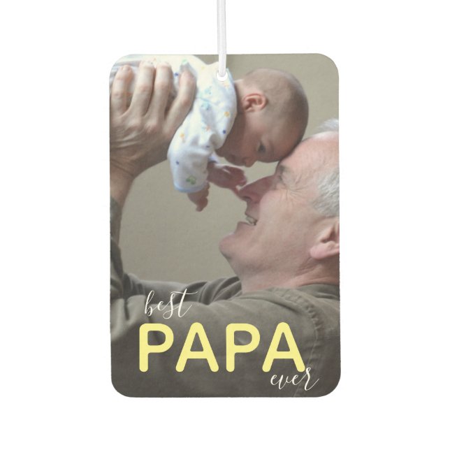 Beste Papa je Großvater und Baby Modernes Handwrit Autolufterfrischer (Vorderseite)