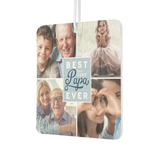Beste Papa-jemals-Custom-Collage aus vier Fotos Autolufterfrischer (Links)
