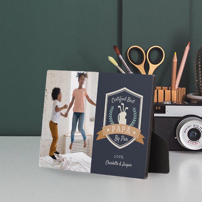 Beste Papa nach Par | Golf Opa Foto Fotoplatte (Von Creator hochgeladen)