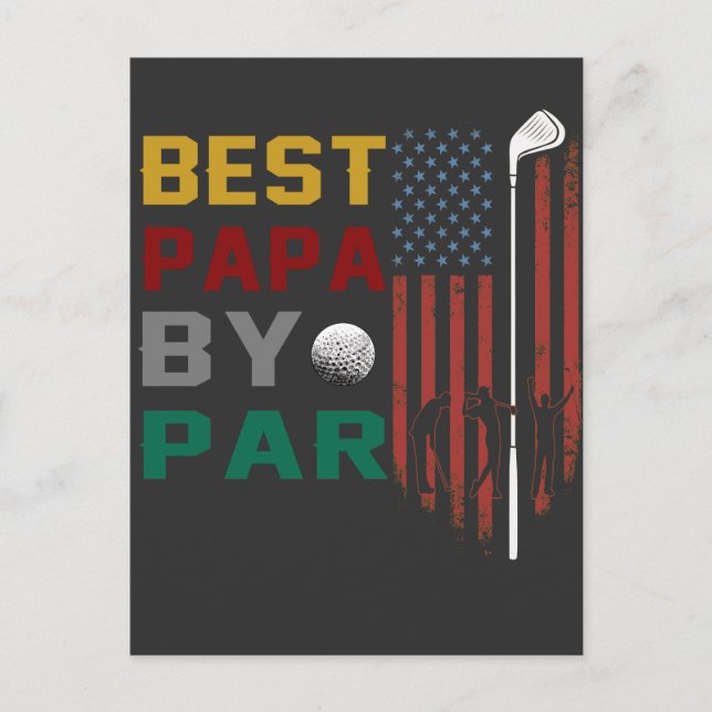 beste Papa nach Par Golf T - Shirt Postkarte (Vorderseite)