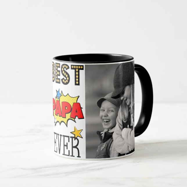 Beste Papa-überhaupt kundenspezifische Fotos Tasse (VorderseiteRechts)
