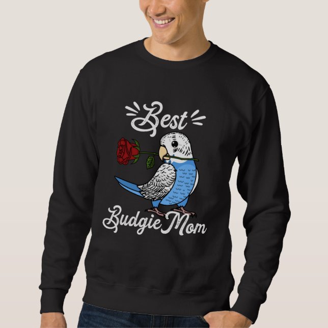 Beste Papageien-Mutter ich blauer Wellensittich Sweatshirt (Vorderseite)