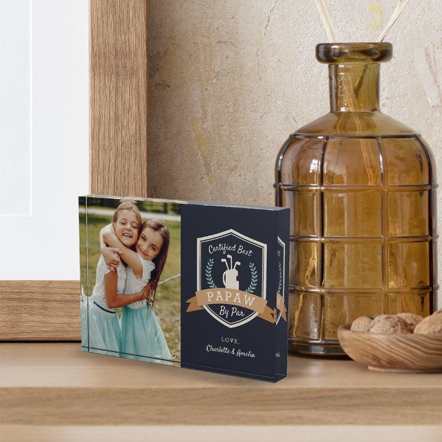 Beste Papaw-Par | Golf Opa Fotoblock (Von Creator hochgeladen)