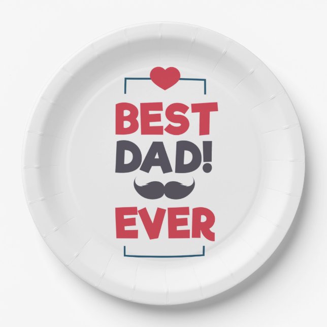 Beste Papierplatte Vater-überhaupt glückliche des Pappteller (Vorderseite)