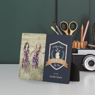 Beste Papos nach Par   Golf Opa Foto Fotoplatte