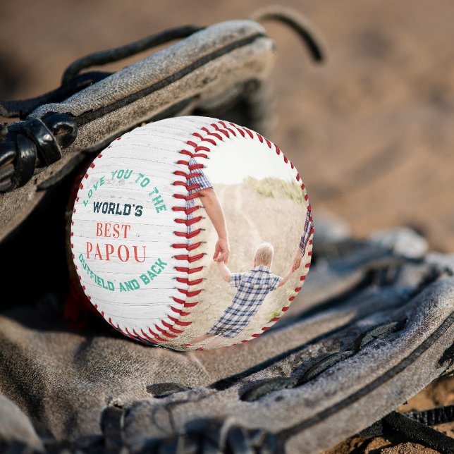 Beste Papou | PERSONALISIERTE FOTOS Baseball (Von Creator hochgeladen)