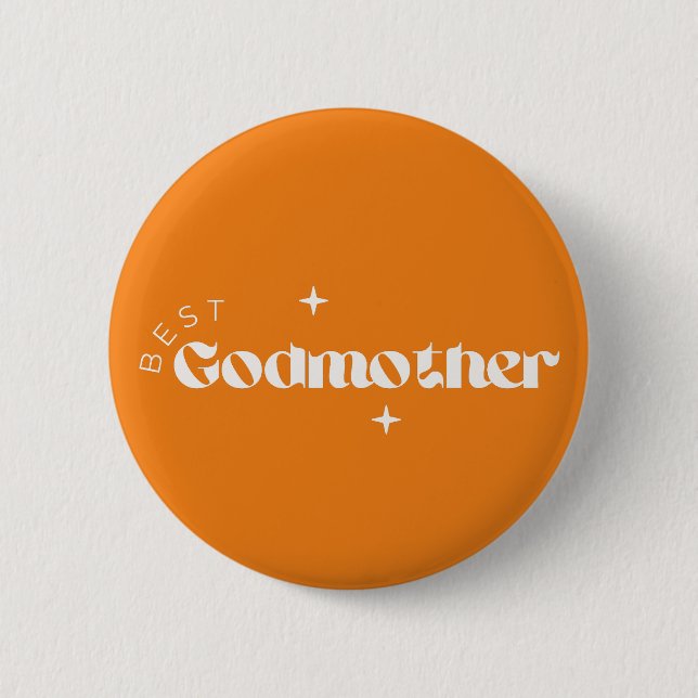 Beste Patentante Karte (Senfhintergrund) Button (Vorderseite)