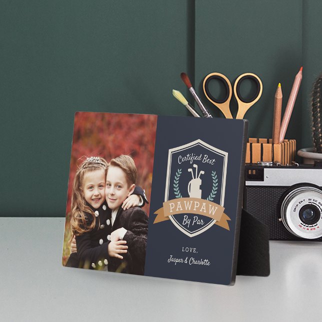 Beste Pawpaw nach Par | Golf Opa Foto Fotoplatte (Von Creator hochgeladen)