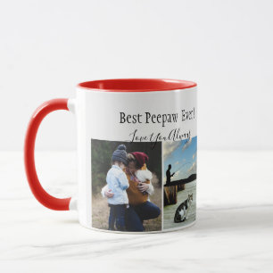 Beste Peepaw je FotoCollage Schwarz-weiß kundenspe Tasse