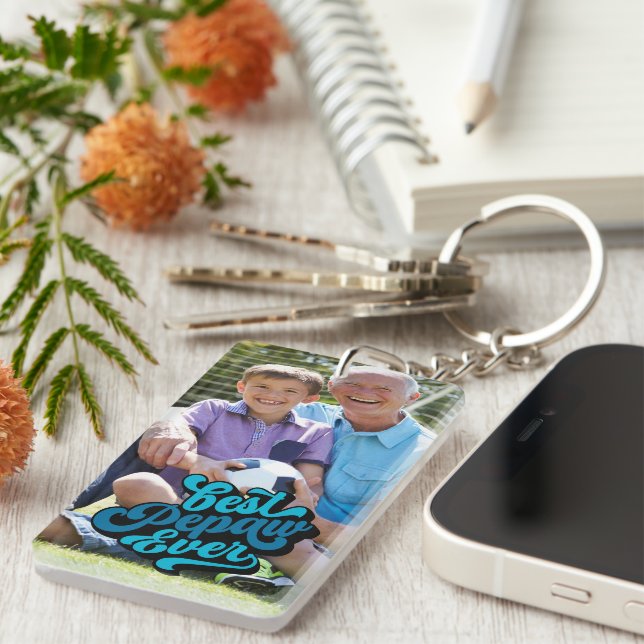 Beste Pepaw je | Opa-Foto Schlüsselanhänger (Vorderseite rechts)