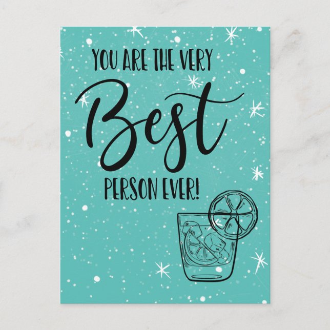 Beste Person je Gin & Tonic Postkarte (Vorderseite)