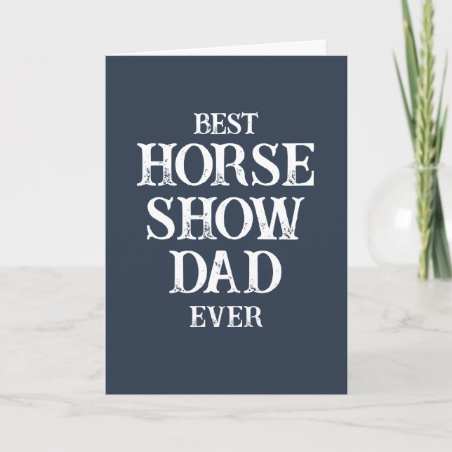 Beste Pferdeshow Vater je Spaß Blauer Vater's Day Karte (Vorderseite)