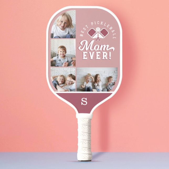 Beste Pickleball-Mama je Personalisiertes 4-Foto-G Pickleball Schläger (Von Creator hochgeladen)