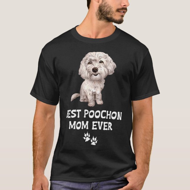 Beste Poochon-Mama je für Bichon Cross Poodle-Lieb T-Shirt (Vorderseite)