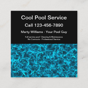 Beste Pool-Service Pool Wasser Geschäftskarten Quadratische Visitenkarte
