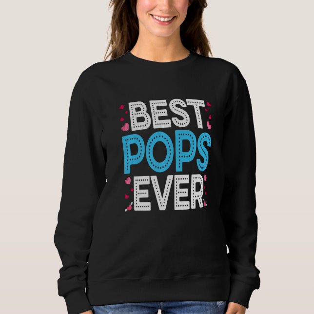 Beste Pop je Funny Heart Liebe Matching Family Co Sweatshirt (Vorderseite)
