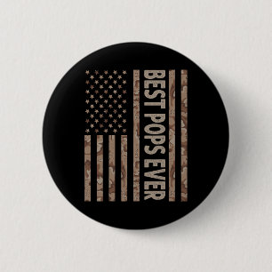 Beste Pop je US-amerikanische Flagge Funny Opa Fat Button
