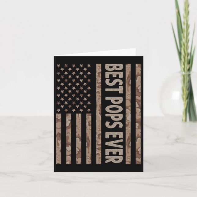 Beste Pop je US-amerikanische Flagge Funny Opa Fat Karte (Vorderseite)