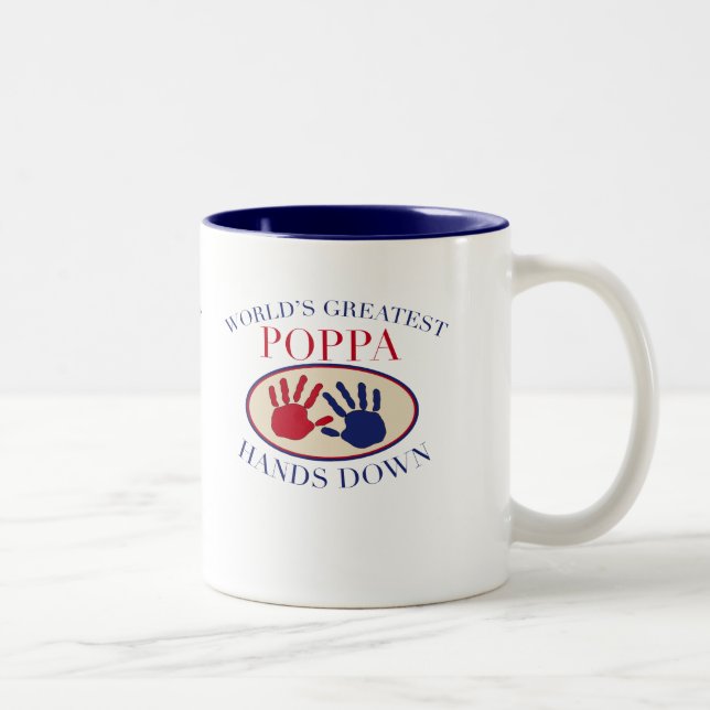 Beste Poppa-Hände unten Zweifarbige Tasse (Rechts)
