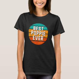 Beste Poppie je Retro Vintage Coole Familie T-Shirt