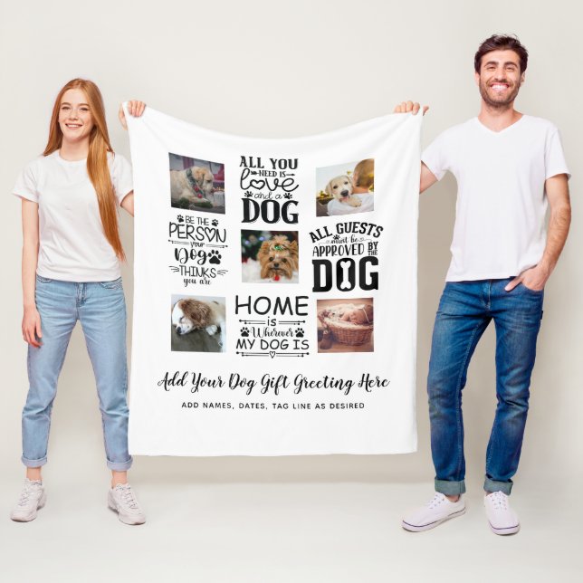BESTE PREISE! DOG Owner Quotes FOTO COLLAGE Gesche Fleecedecke (Beispiel)