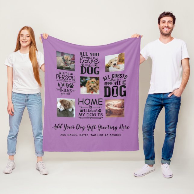 BESTE PREISE! DOG Owner Quotes FOTO COLLAGE Gesche Fleecedecke (Beispiel)